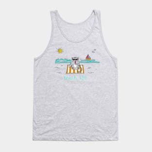 Beach Life Cat with Popsicle Tank Top